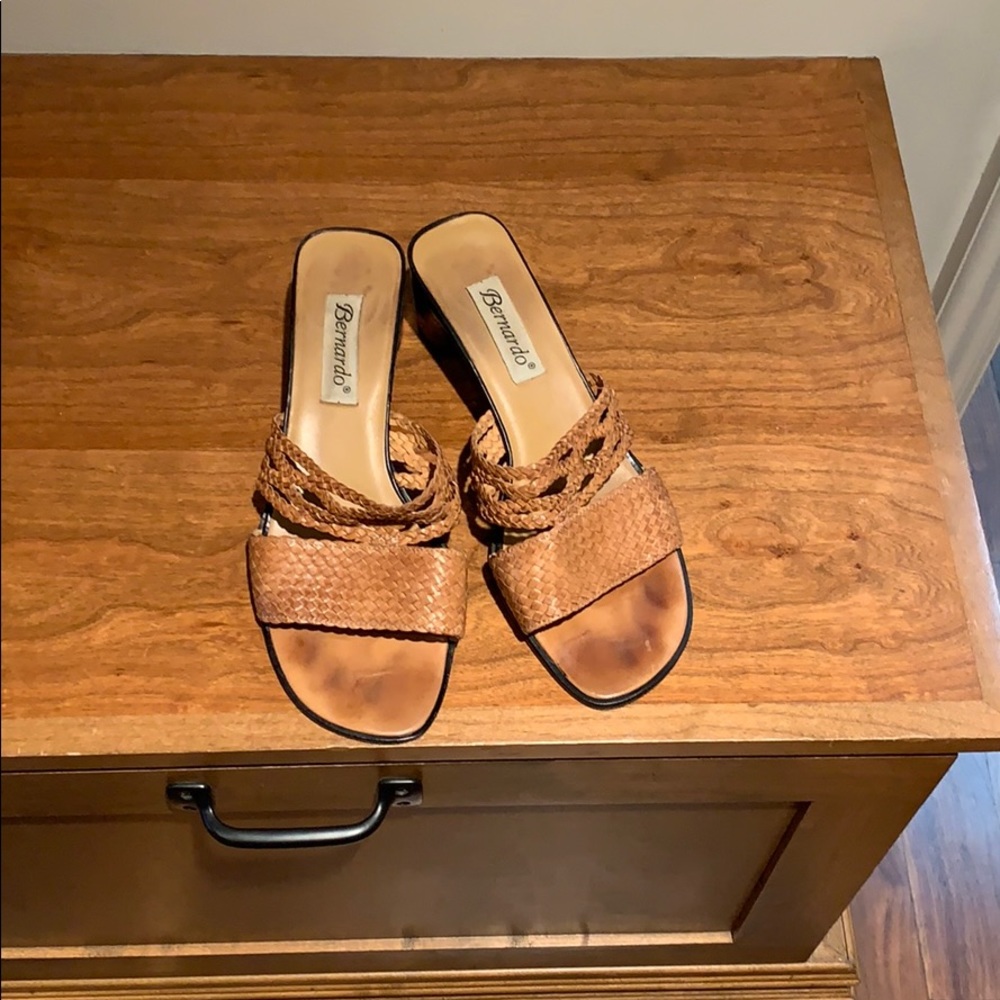 Tan braided sandals
